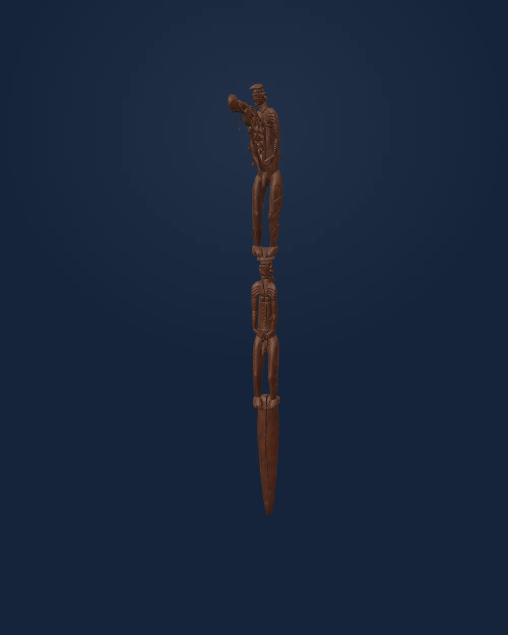 Bisj Ancestor Pole Jiem, Jiem, Wood — Early modern