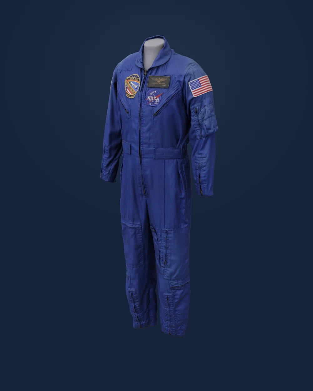 Flight suit worn by Charles F. Bolden during his first spaceflight — Gibson & Barnes; issued by NASA; worn by Charles F. Bolden Jr. · 1986