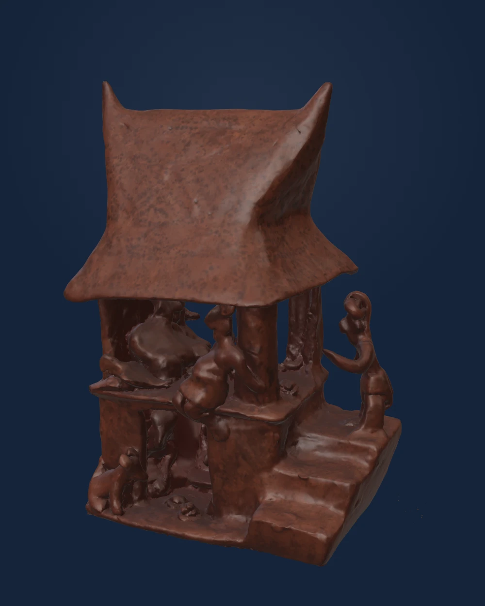 House Model Nayarit, Nayarit artist(s), Ceramic — Ancient