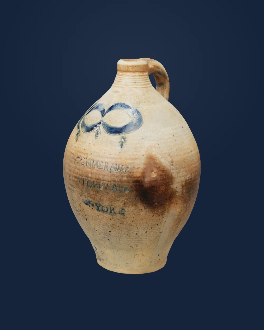 Stoneware jug created by Thomas Commeraw — Thomas Commeraw · c. 1797-1819