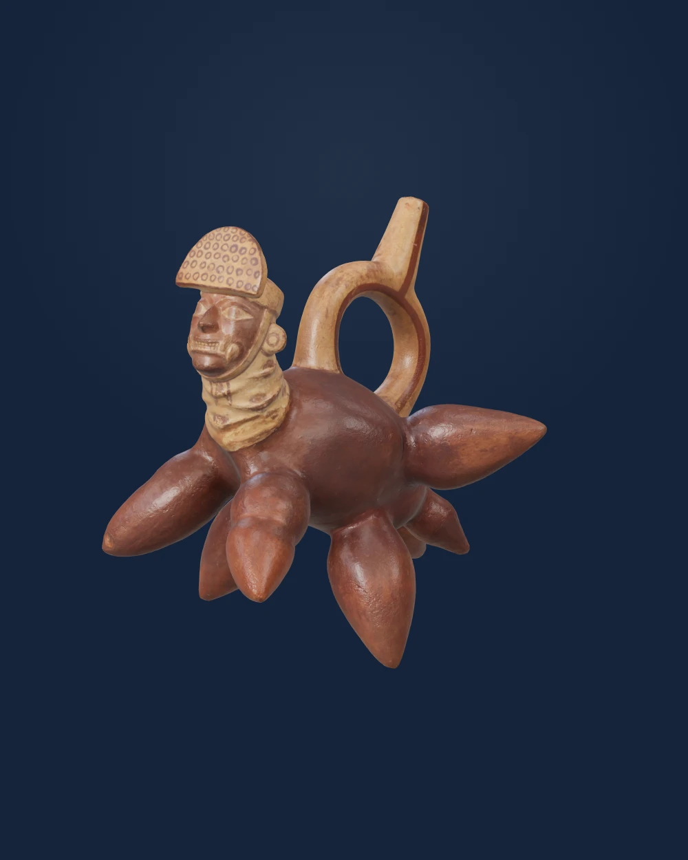 Tuber-inspired stirrup-spout bottle — Moche artist(s) · 600-800 CE