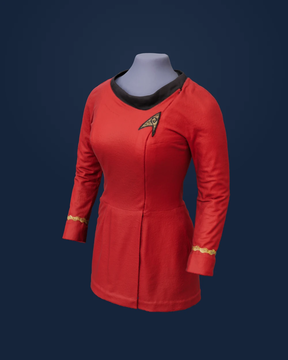 Red Starfleet uniform worn by Nichelle Nichols as Lt. Uhura on Star Trek — William Ware Theiss · 1966-1967