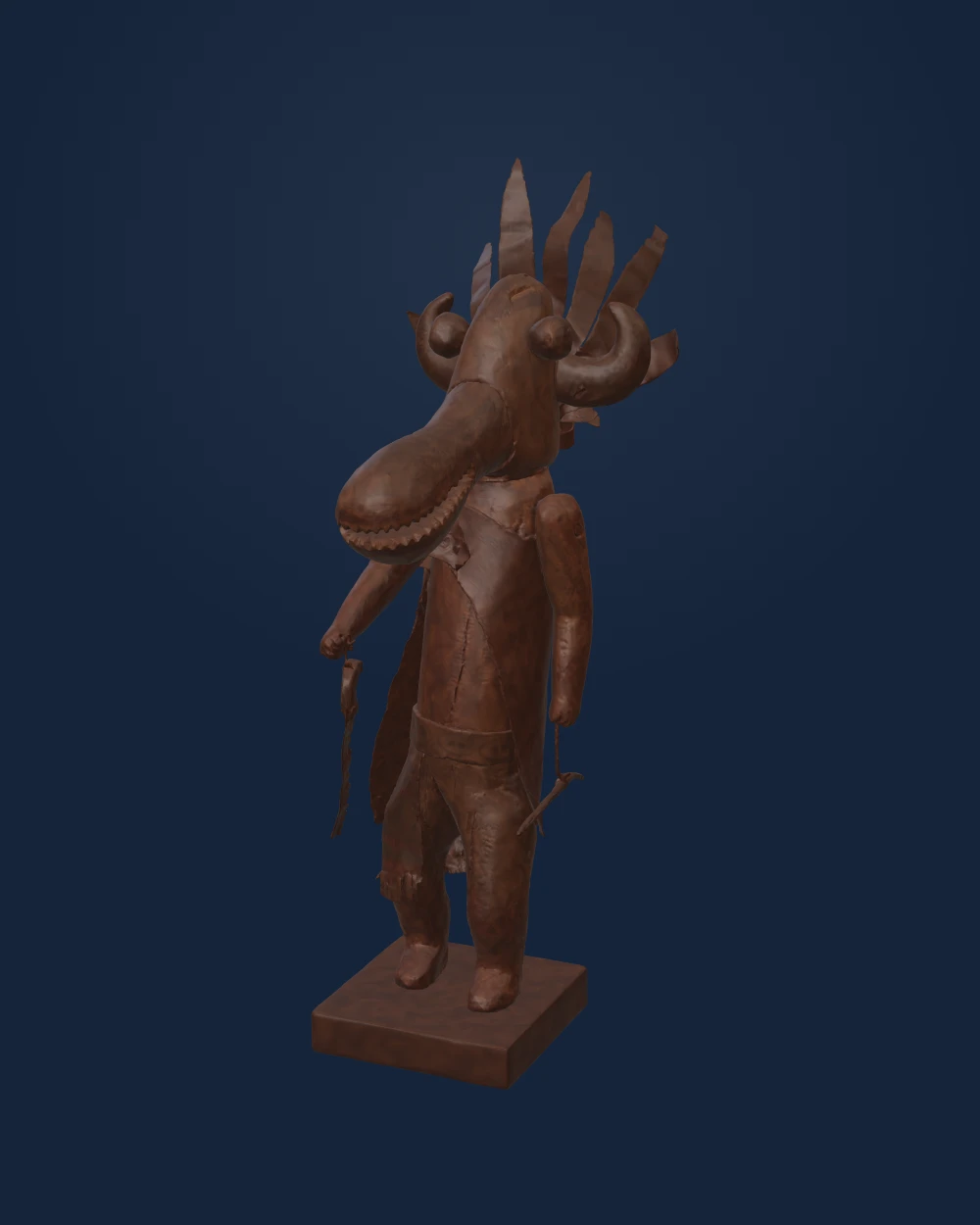 White Ogre Tihu Katsina Figure, Cottonwood — Modern