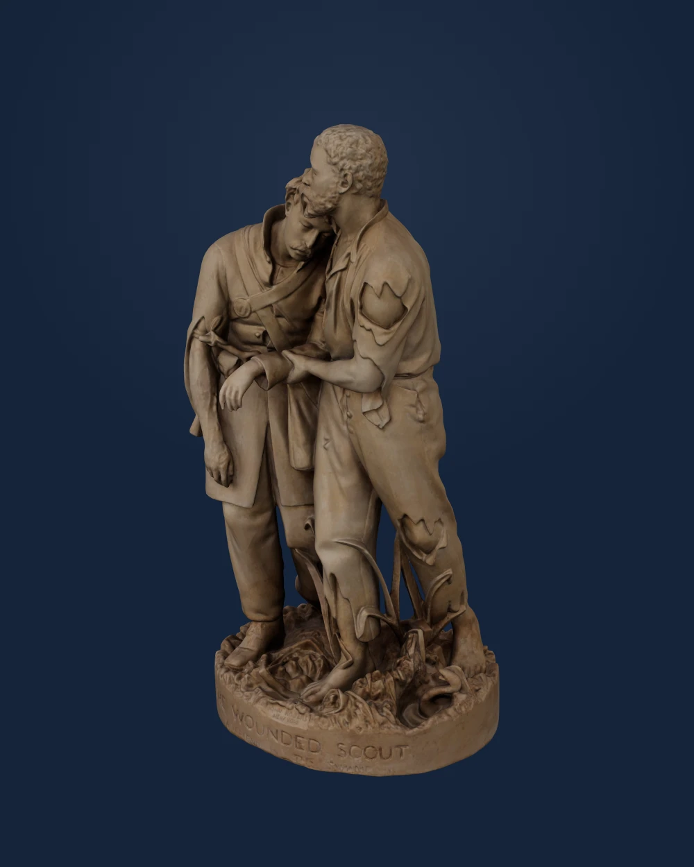 The Wounded Scout, a Friend in the Swamp — John Rogers · 1863-1864