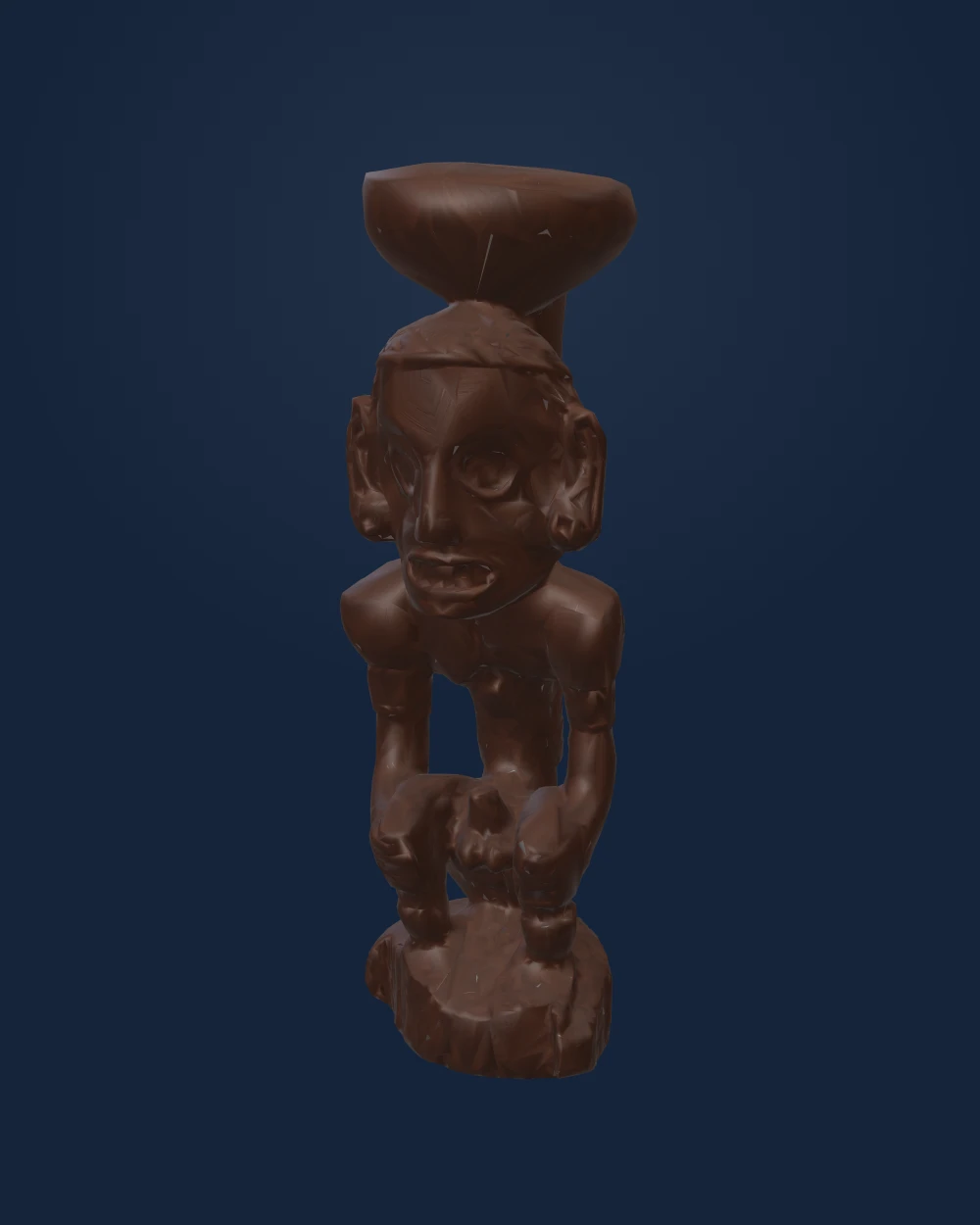 Zemi Cohoba Stand, Taíno artist(s), Guaiacum wood — Medieval