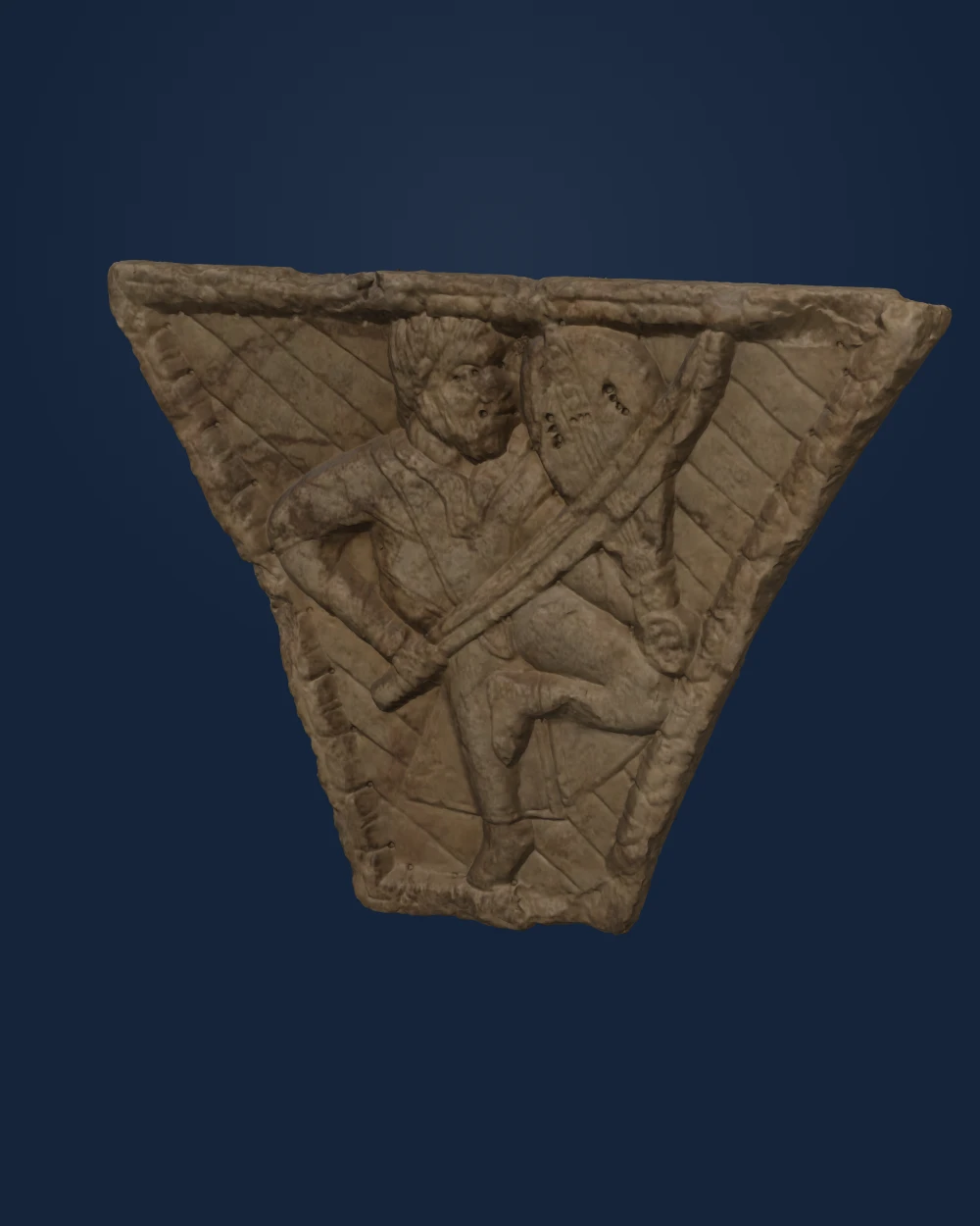 Arch Keystone, Marble — Medieval