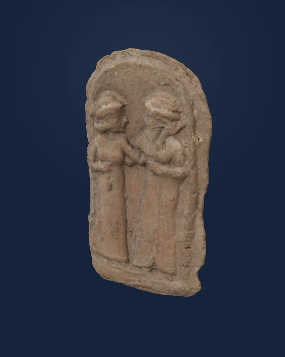 Molded plaque: couple — Asian · ca. 2000–1700 BCE
