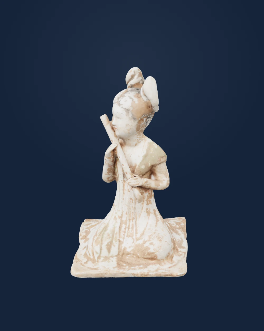 Tomb Figure of a Musician Playing a Bamboo Flute — Chinese artist · 618–906