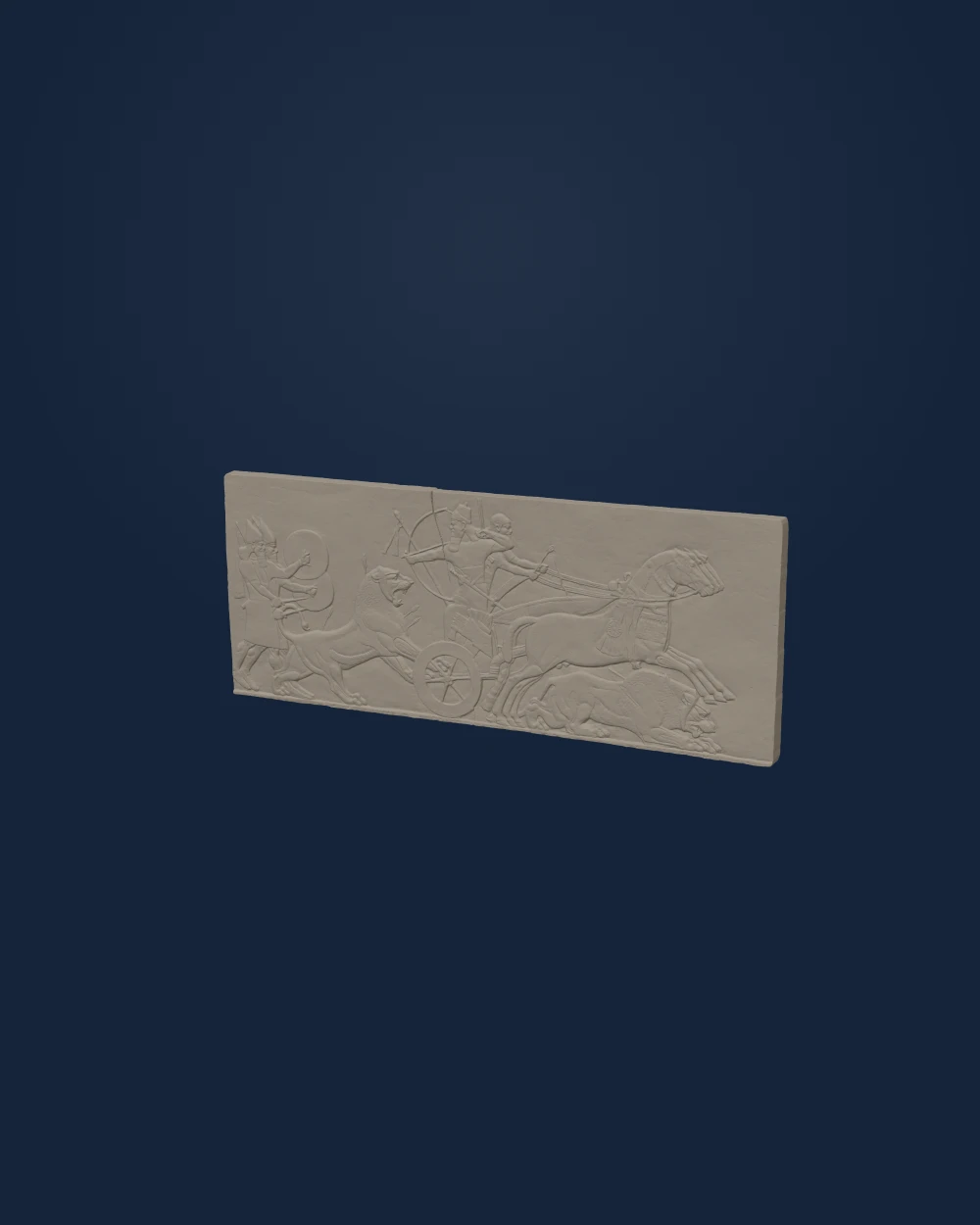 Ashurnasirpal II on Lion Hunt, Gypsum alabaster — Ancient