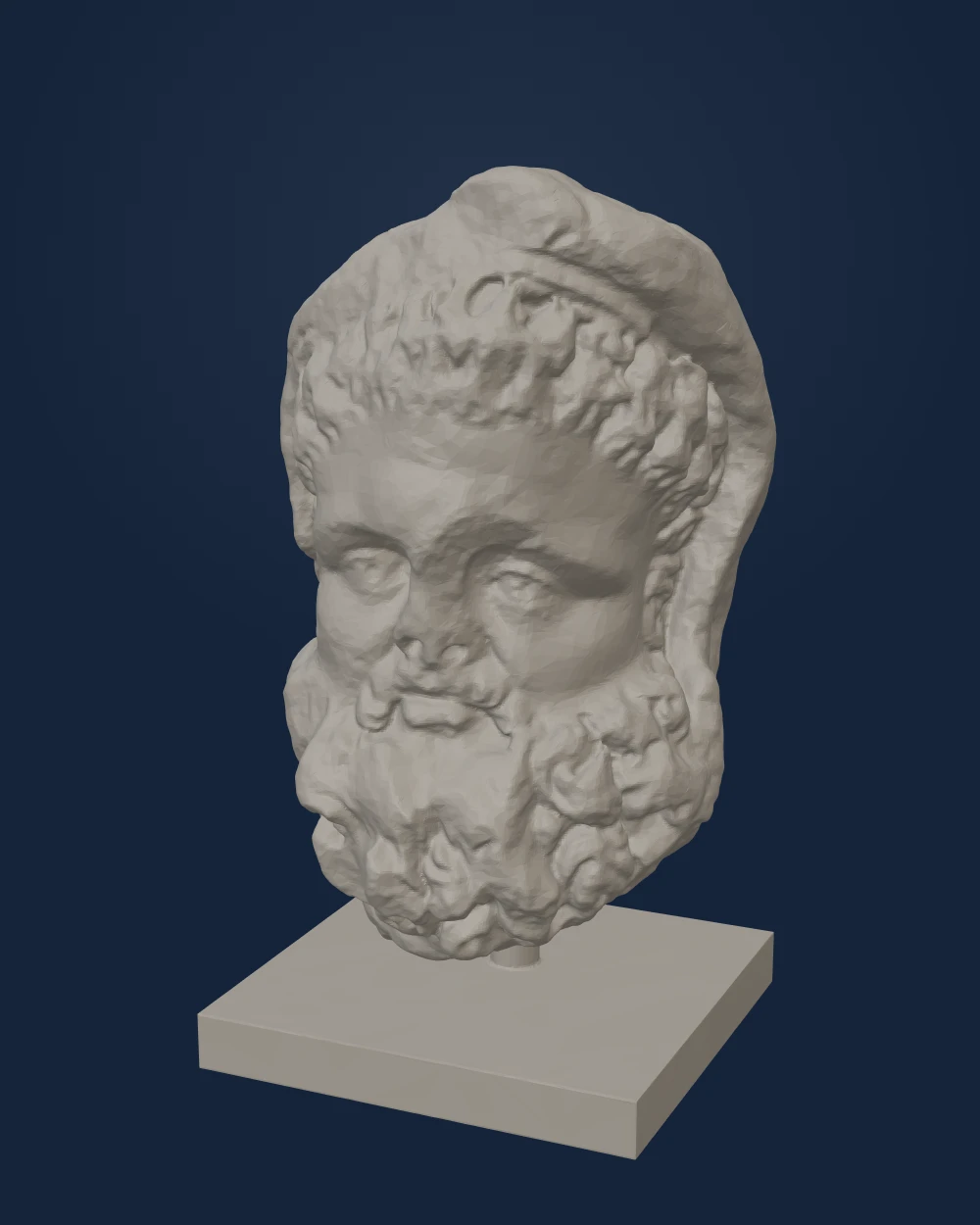Bearded Hercules Head, Saint-Beat marble — Undated