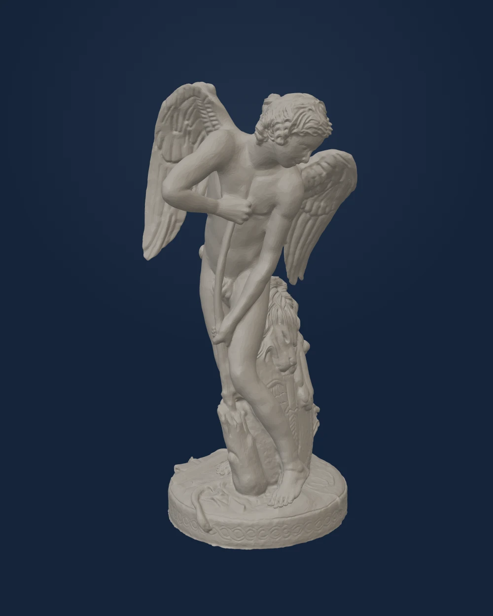 Cupid, Bouchardon, Marble — Early modern