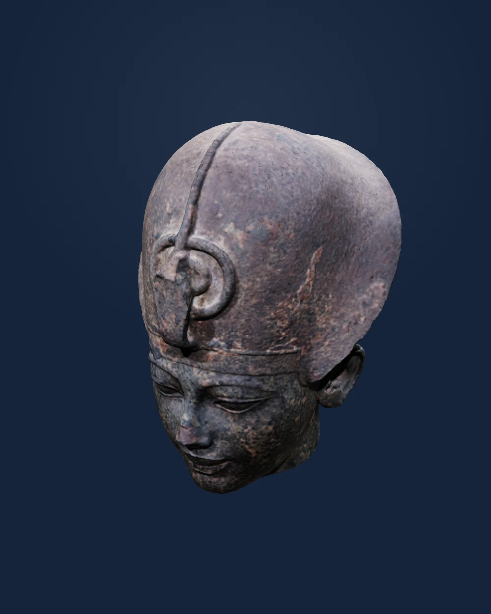Head of Amenhotep III Wearing the Blue Crown — Unknown Egyptian sculptor(s) · c. 1391–1353 BCE