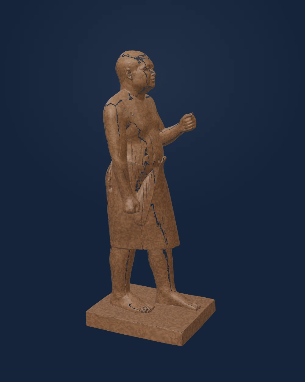 Standing Man: Portrait of Kaaper, Sheik-el-Beled, Sycamore wood — Ancient