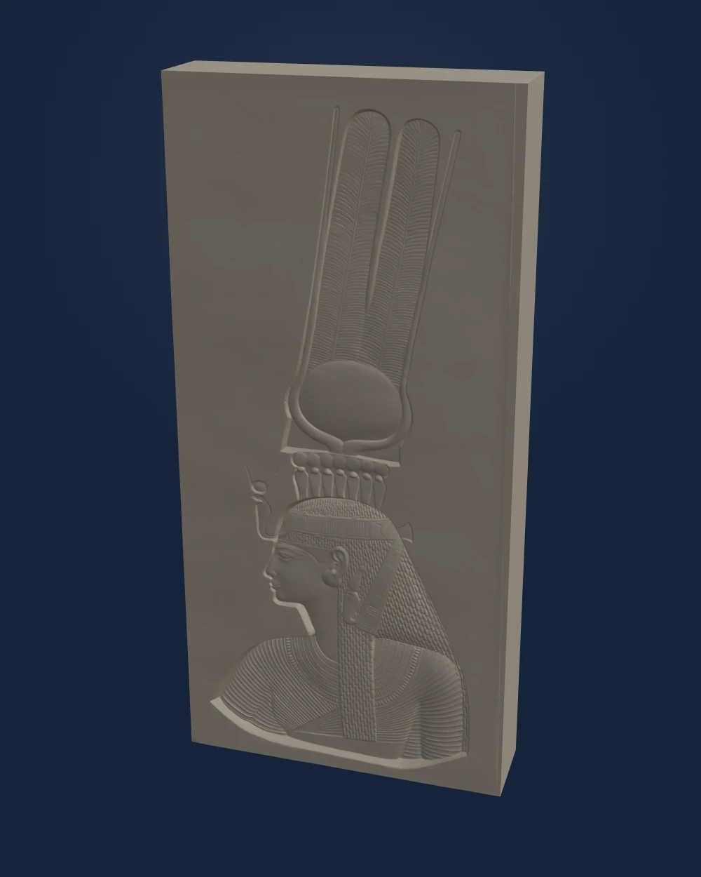 Relief of a Queen from the Reign of Ramses II, Unknown Egyptian sculptor; SMK plaster cast, Plaster — Ancient