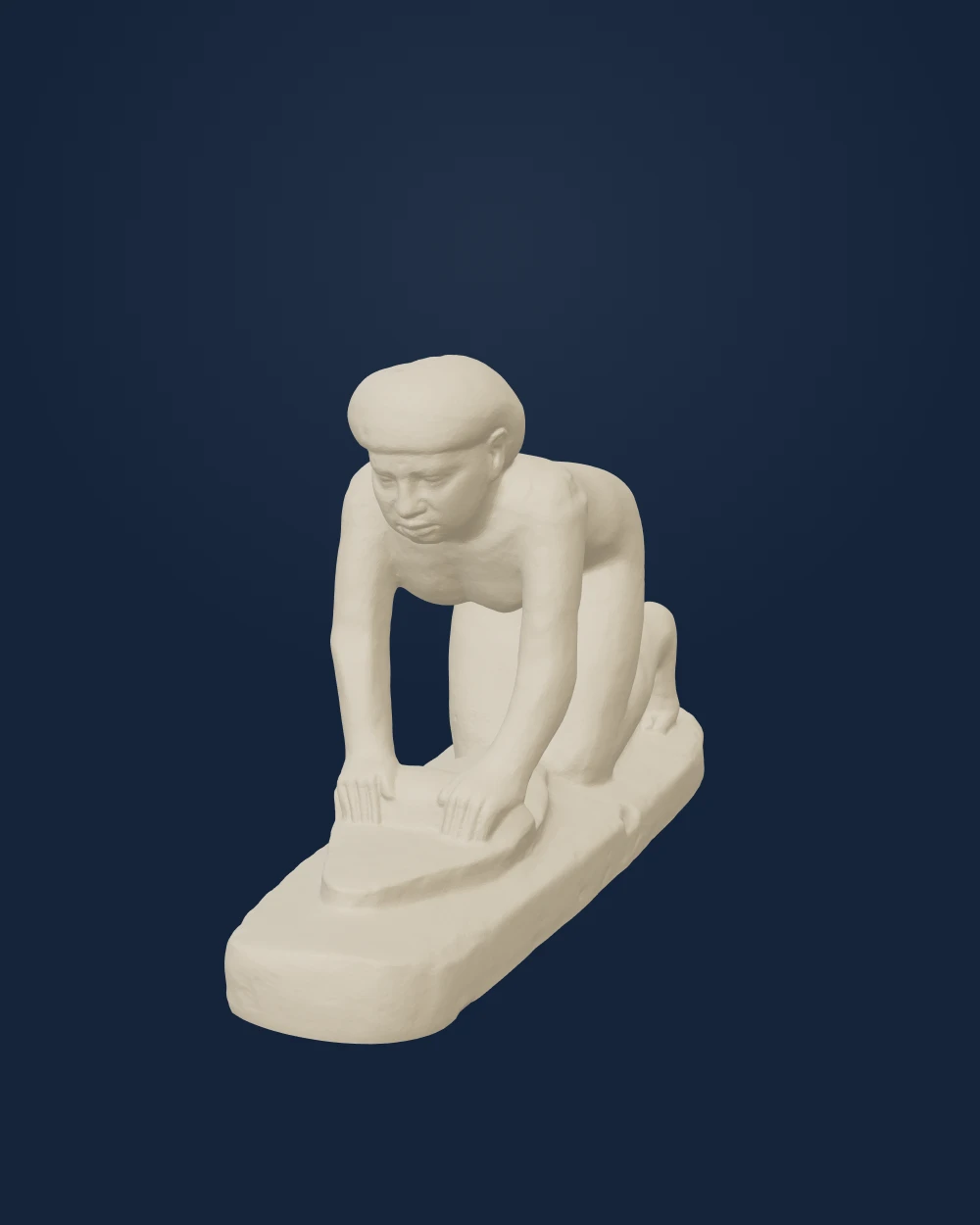 Kneeling Woman Grinding Flour, Painted limestone — Ancient