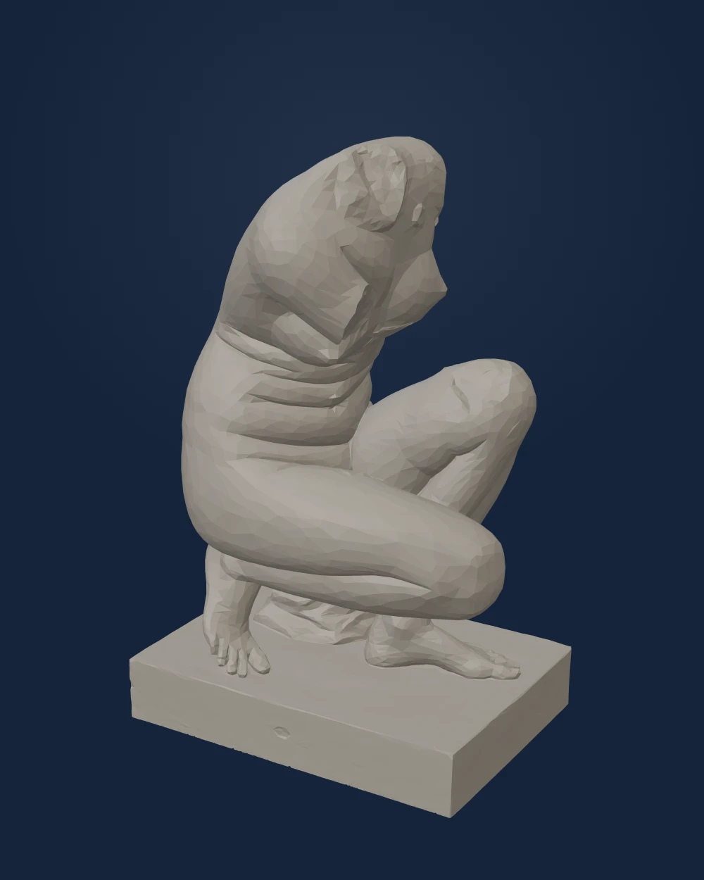 Crouching Aphrodite with Eros — Mediterranean · 3rd century BCE (Hellenistic original; Roman copy)