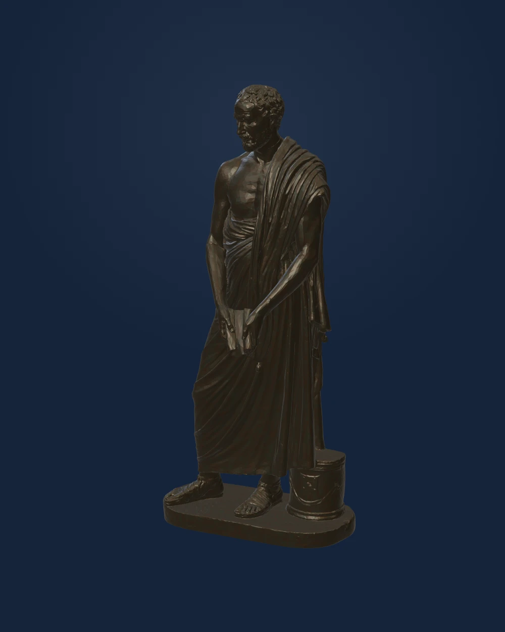 Portrait of Demosthenes, Standing, After Polyeuktos, Bronze (lost original) — Ancient