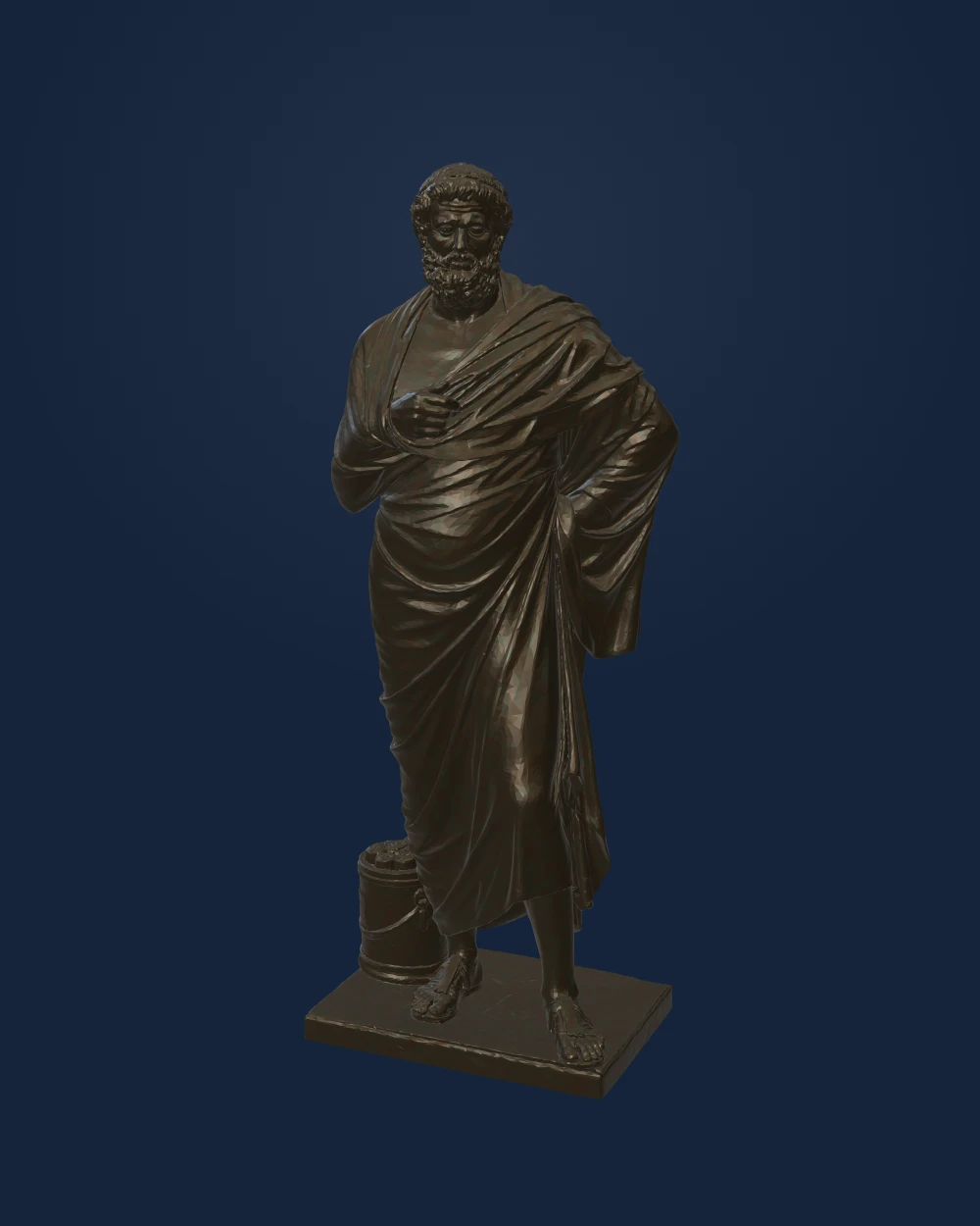 Portrait of Sophocles, Standing, Bronze (lost original) — Ancient