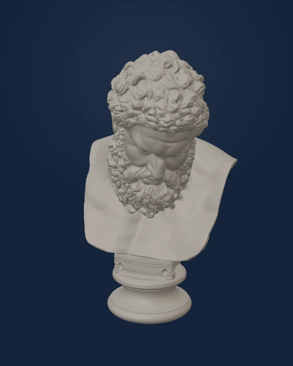 Head From Farnese Hercules Type, Marble — Ancient