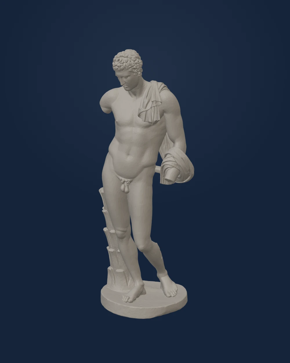 Hermes Antinoos From Belvedere, Marble — Ancient