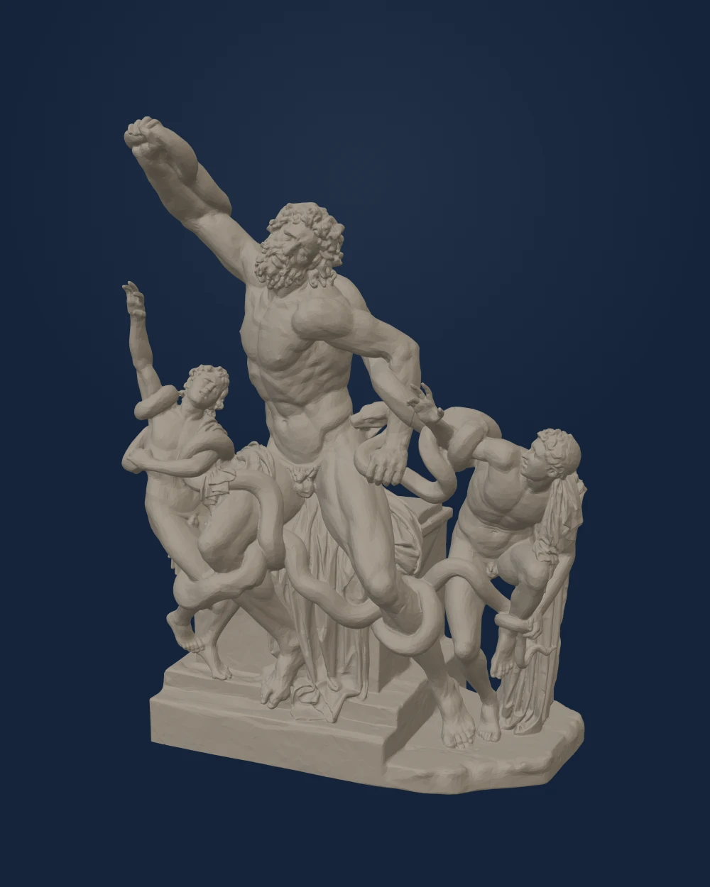 Laocoon and His Sons, Agesander of Rhodes, Athanadoros and Polydoros, Plaster — Ancient