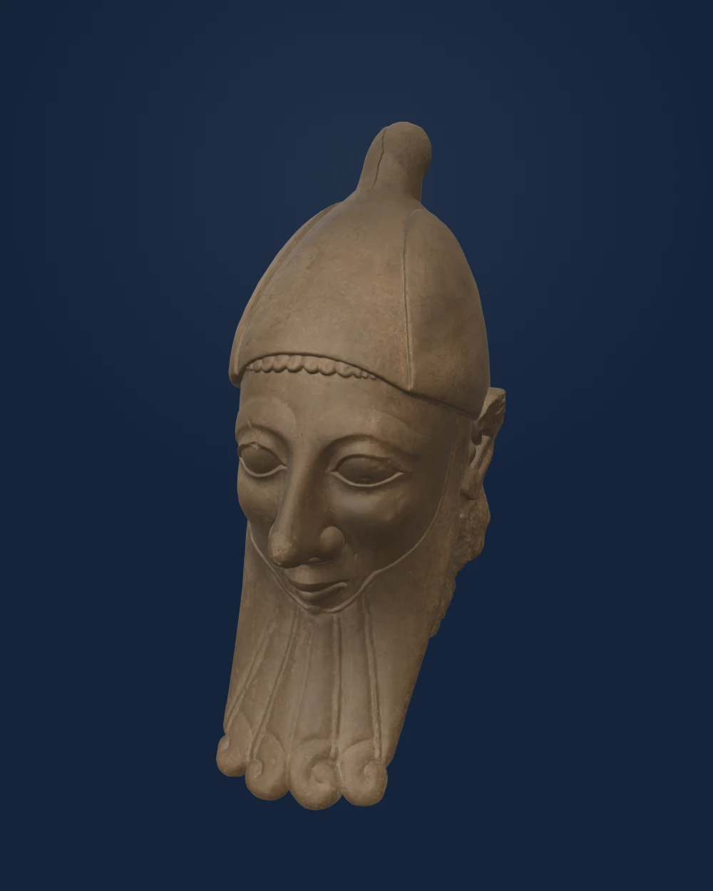 Limestone Head Of A Bearded Man, Limestone — Ancient