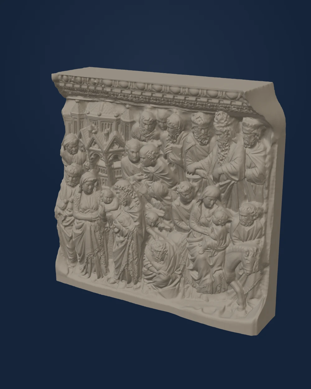Presentation in the Temple and Flight into Egypt, Nicola Pisano and workshop, Plaster — Medieval