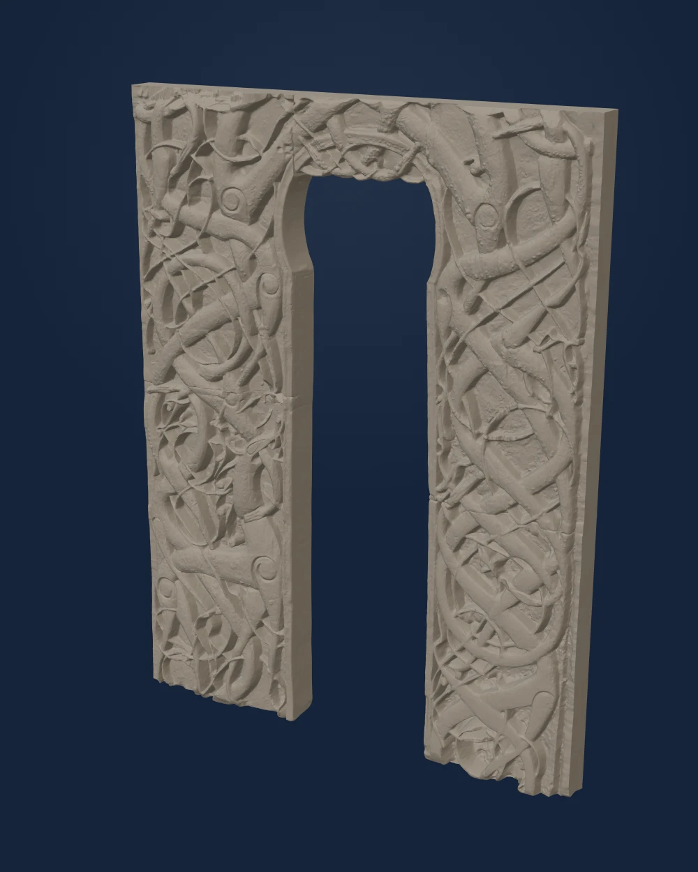 Reliefs and Portal from Urnes Stave Church — Unknown Viking Age woodcarver; SMK plaster cast · c. 1050–1100