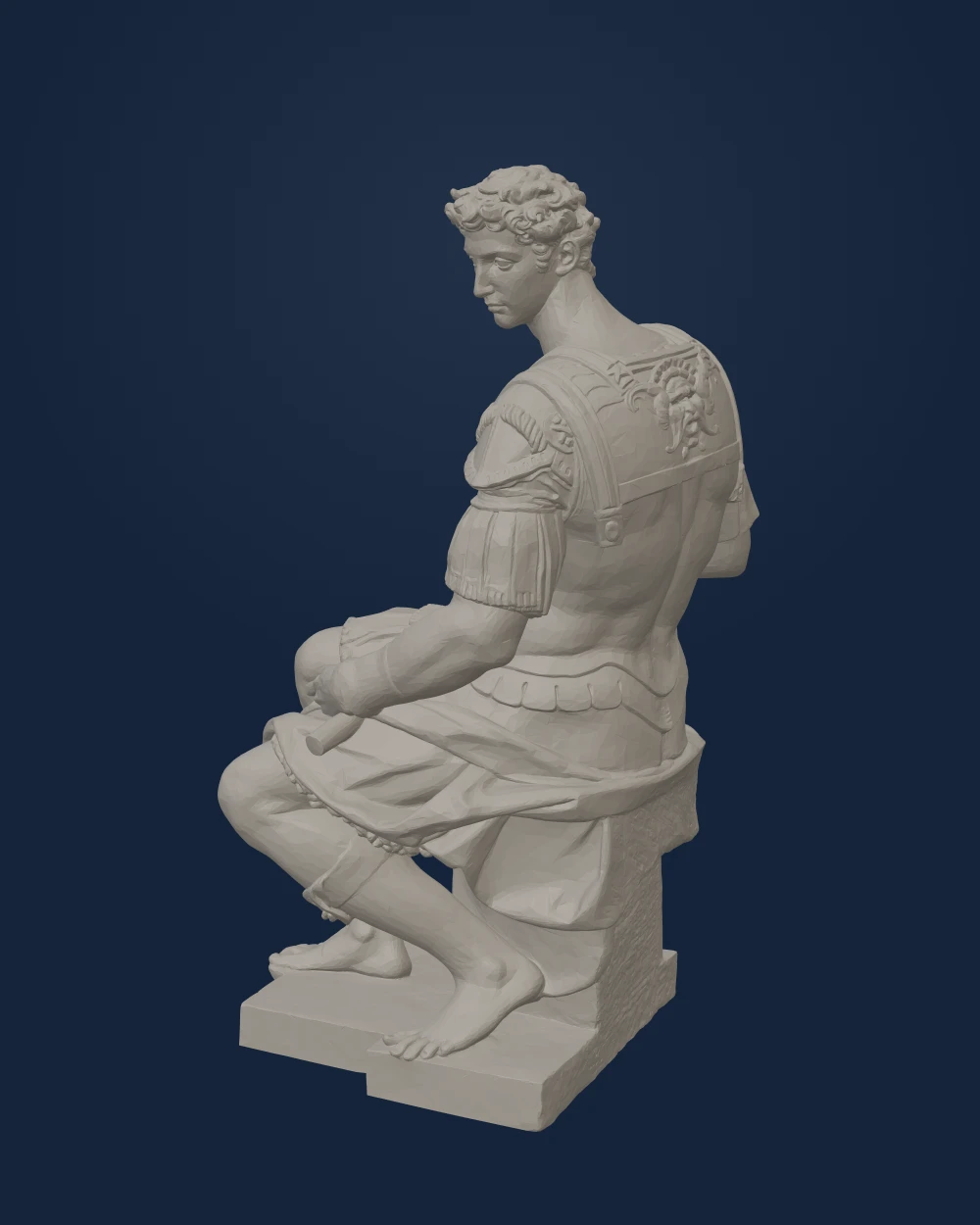 Giuliano, Duke of Nemours, Michelangelo, Marble — Renaissance