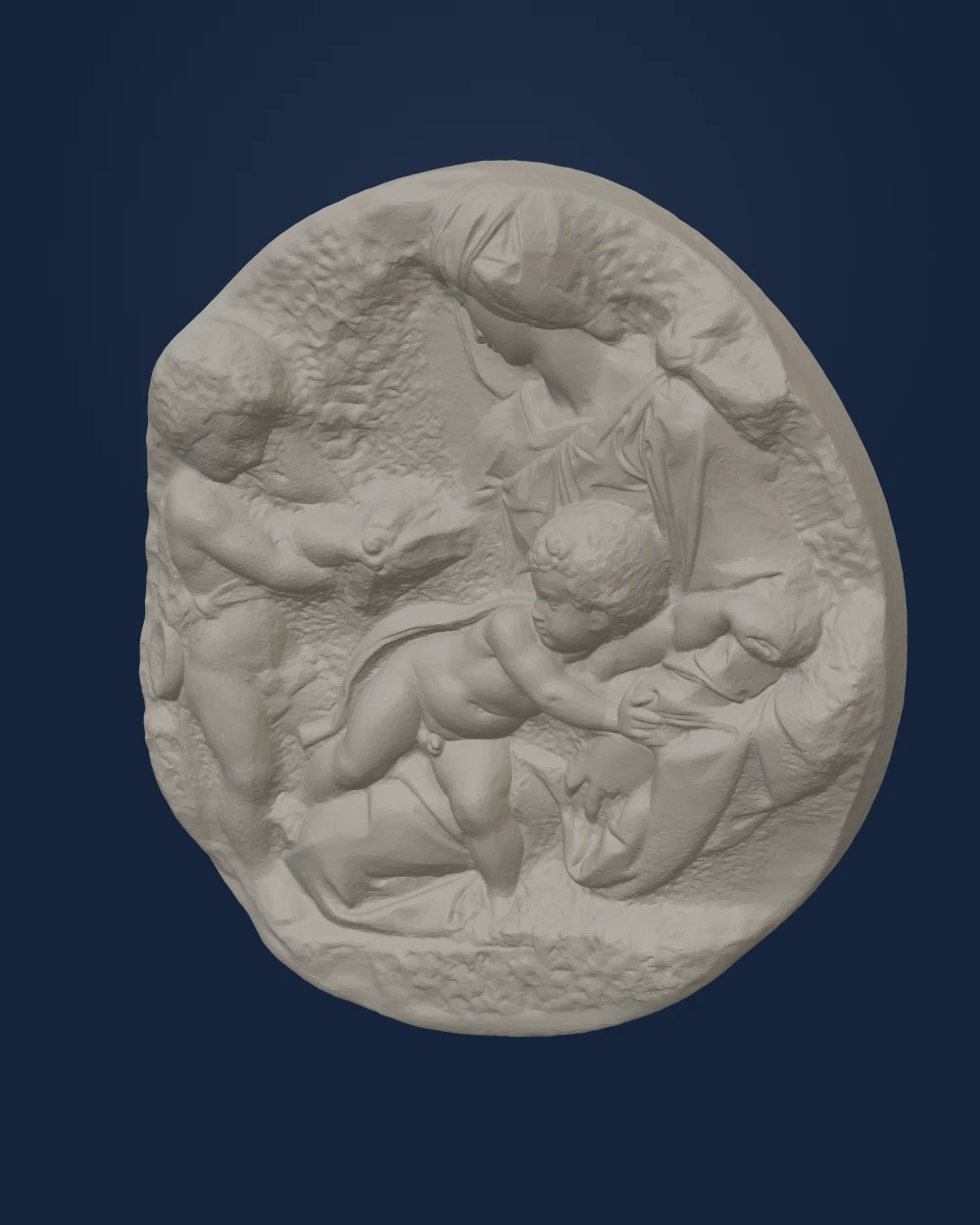 Tondo Taddei, Michelangelo, Marble — Renaissance