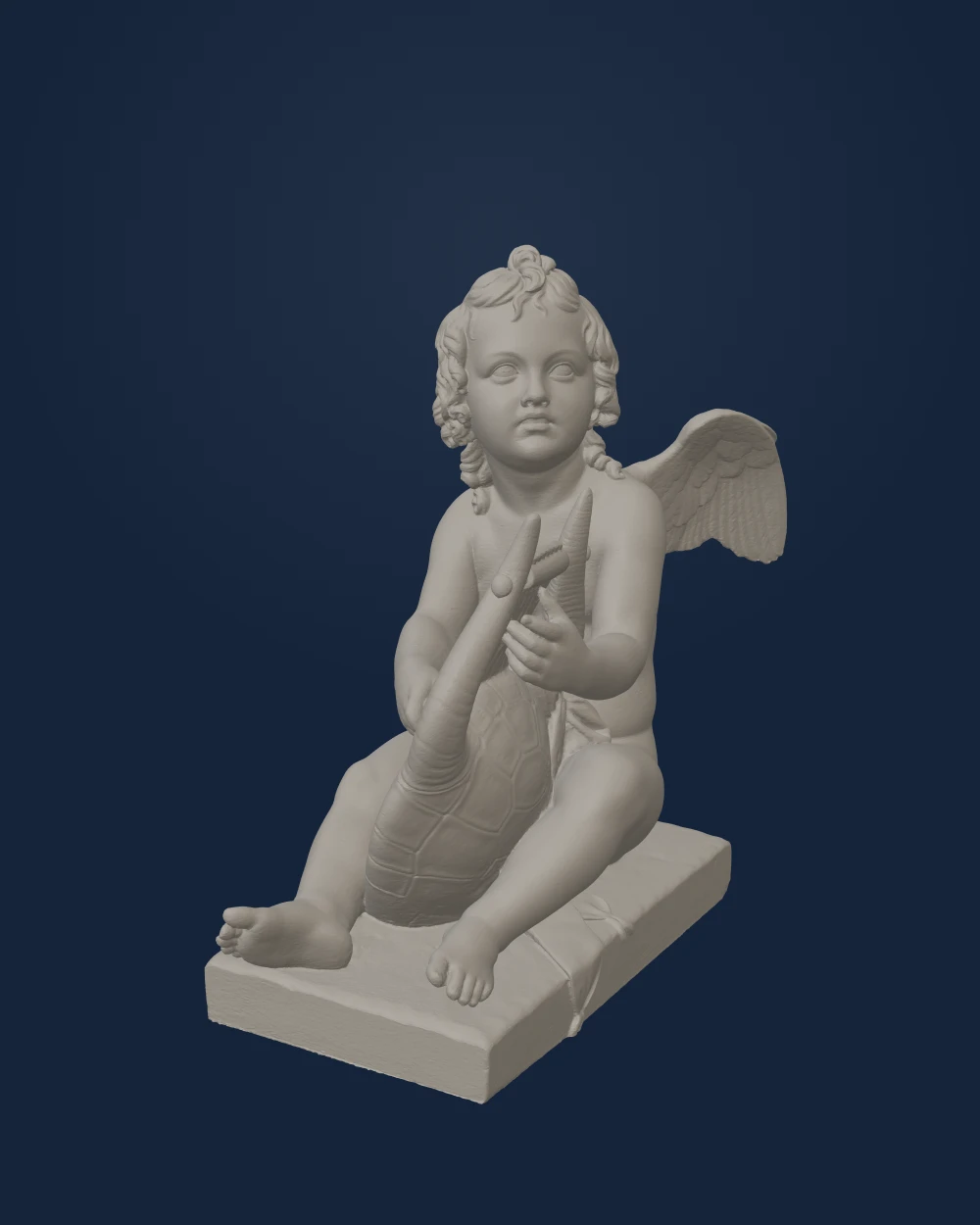 Cupid Playing the Lyre, Bertel Thorvaldsen, Marble — Early modern