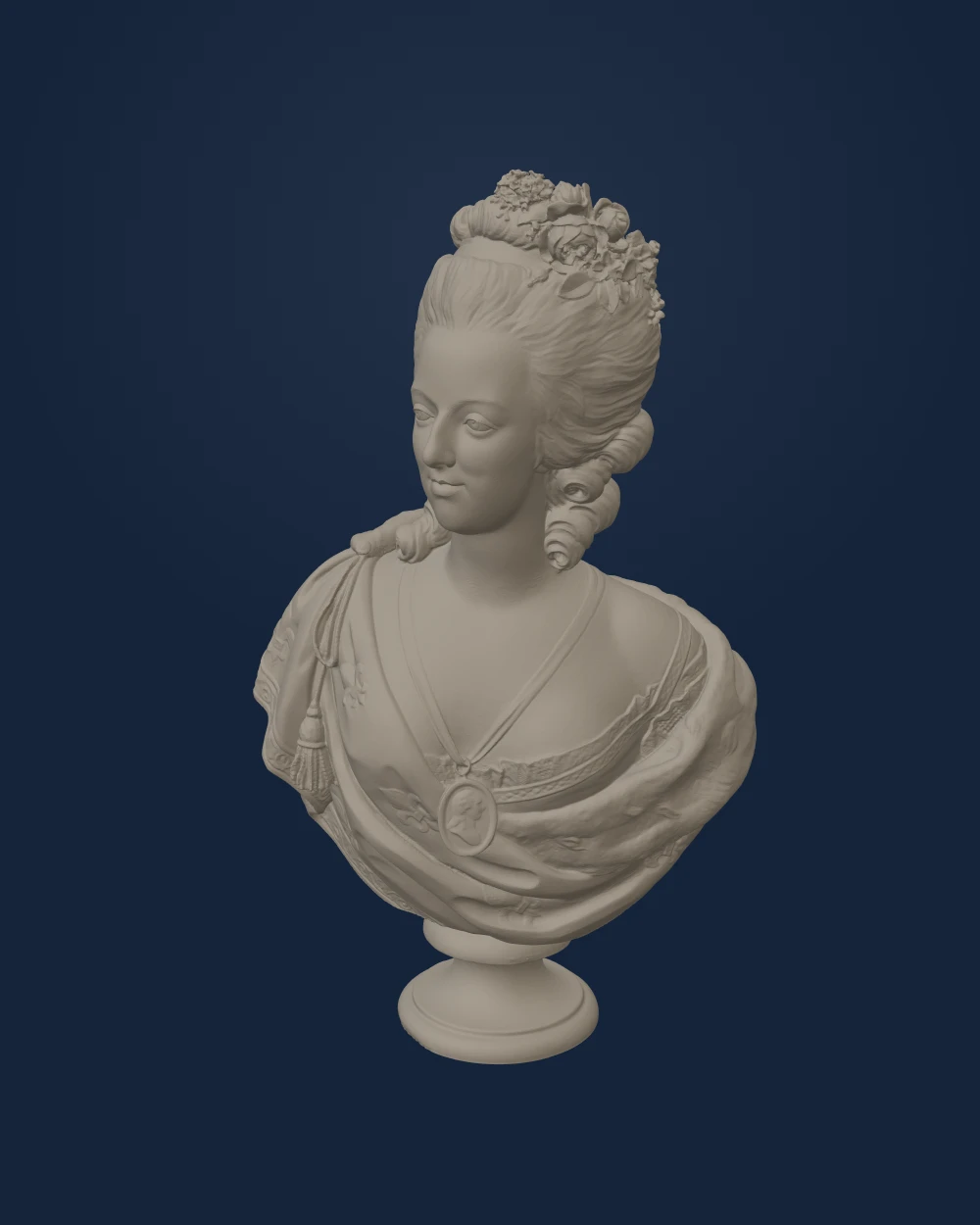Portrait of Marie Antoinette, Félix Lecomte, Plaster — Early modern