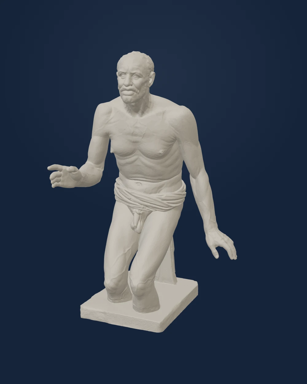 Old Fisherman, Black marble — Ancient