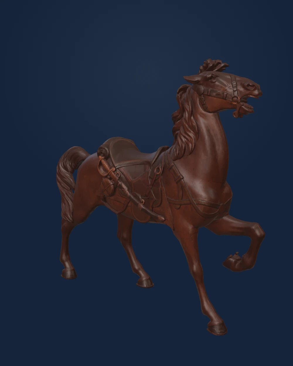 Outside Row Standing Horse, Daniel Müller, Ceramic — Modern