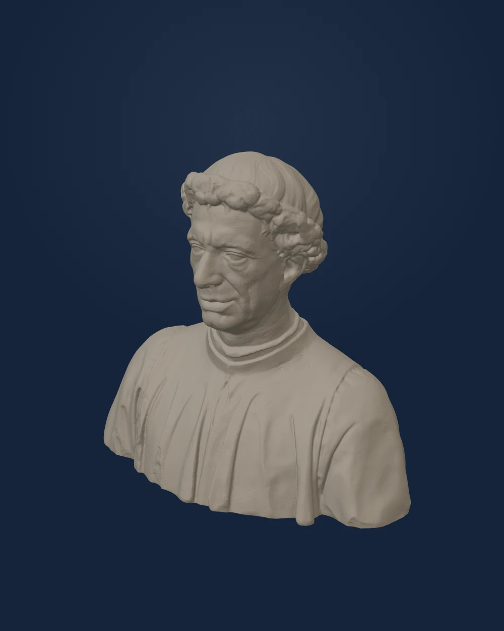 Portrait of Matteo Palmieri, Antonio Rossellino, Plaster — Renaissance