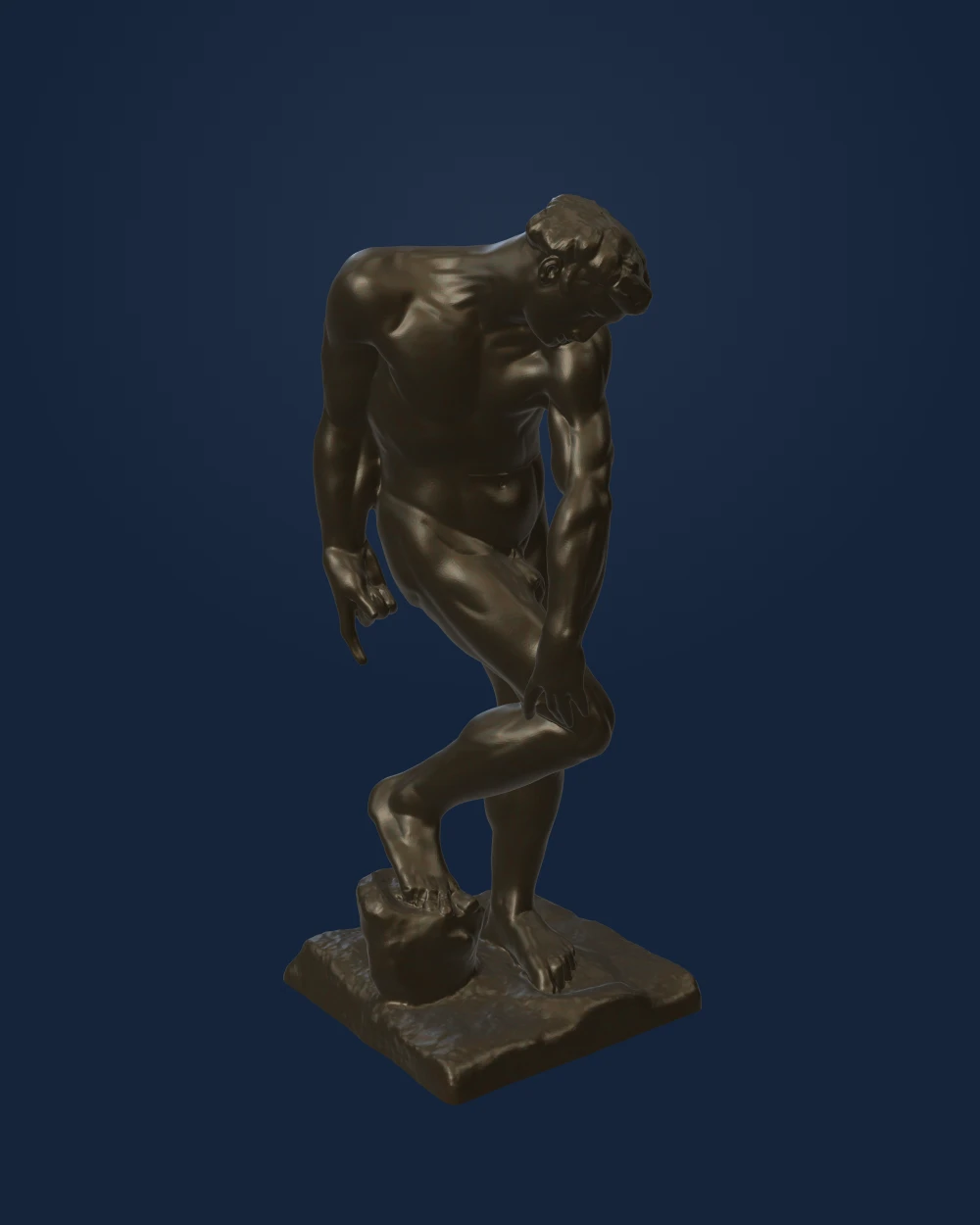 Adam — Auguste Rodin; source mesh by ArtNerd3D · 1880-1881