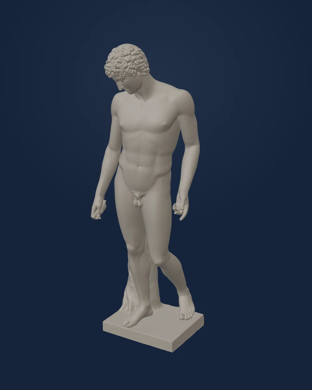 Capitoline Antinous (SMK cast) — Unknown Roman sculptor after a Greek Hermes type; SMK plaster cast · c. 130-150 CE Roman Imperial copy after early 4th-century BCE Greek original