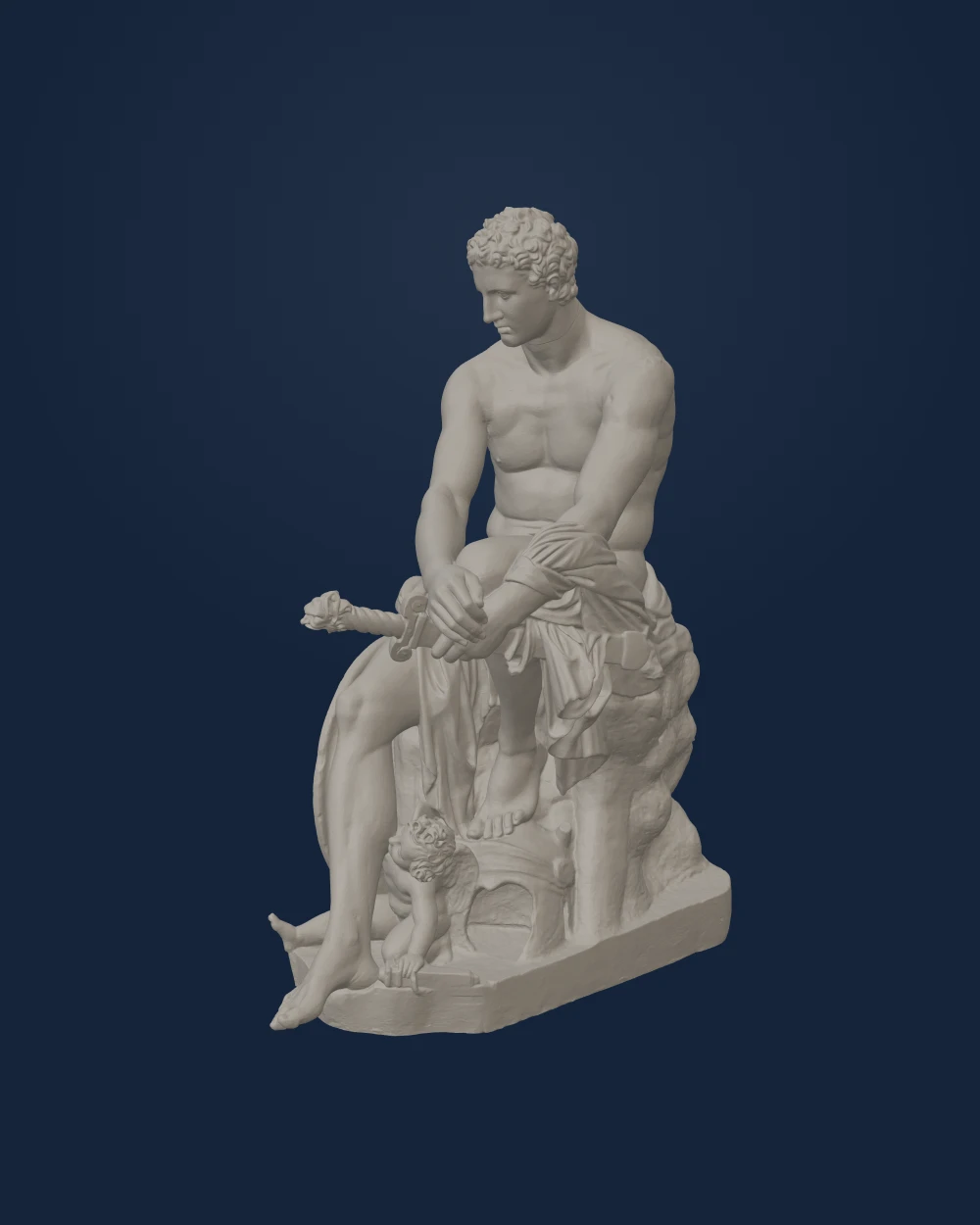 Ludovisi Ares (SMK cast) — Unknown Roman sculptor after a late Classical Greek original; SMK plaster cast · 2nd century CE Roman copy after Greek original c. 320 BCE