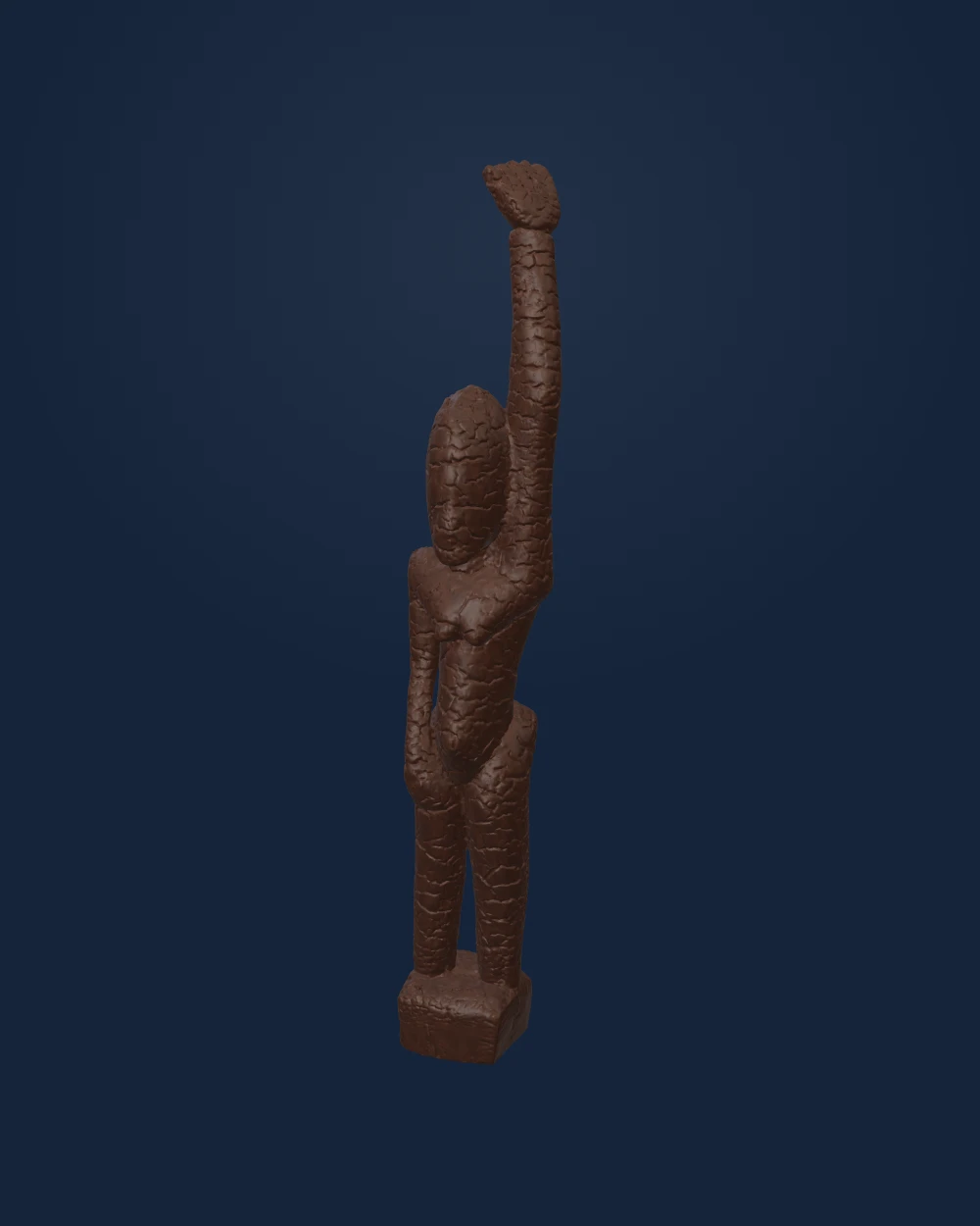 Female Figure With Raised Arm, Tellem blacksmith, Wood (Moraceae family) — Renaissance