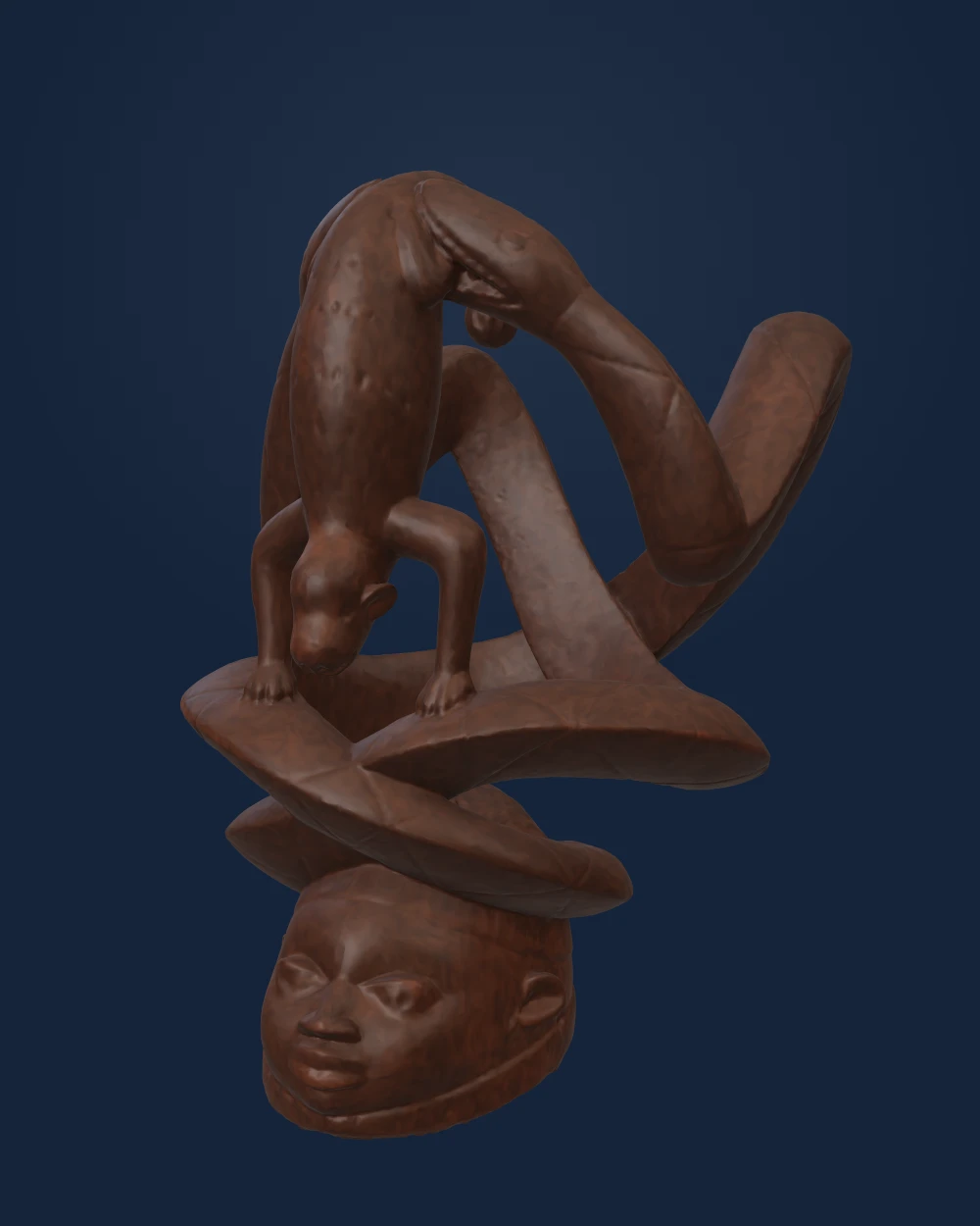 Gelede Helmet Mask, Yoruba artist, Wood — Modern