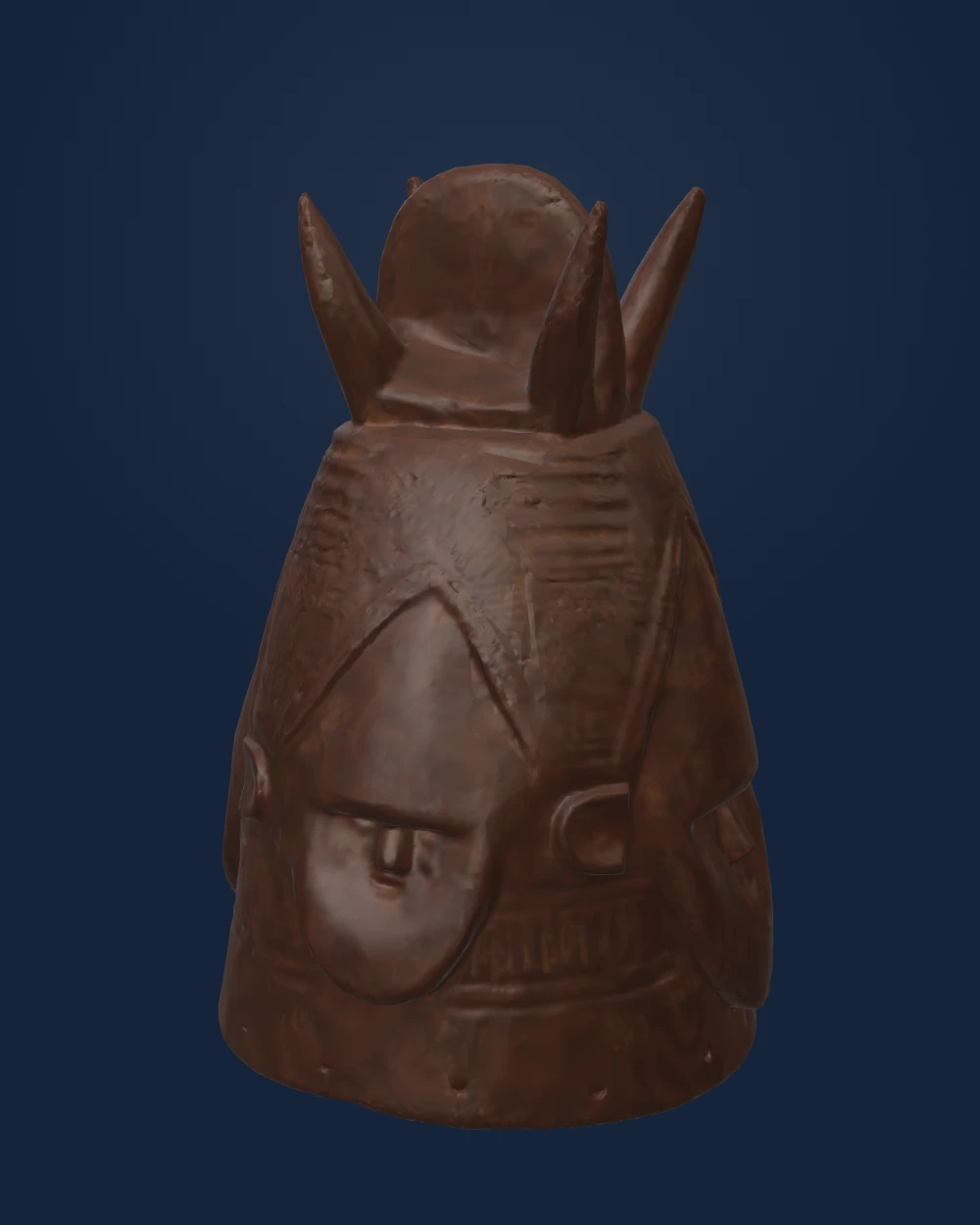 Helmet Mask Four Faces, Gola artist, Wood — Modern