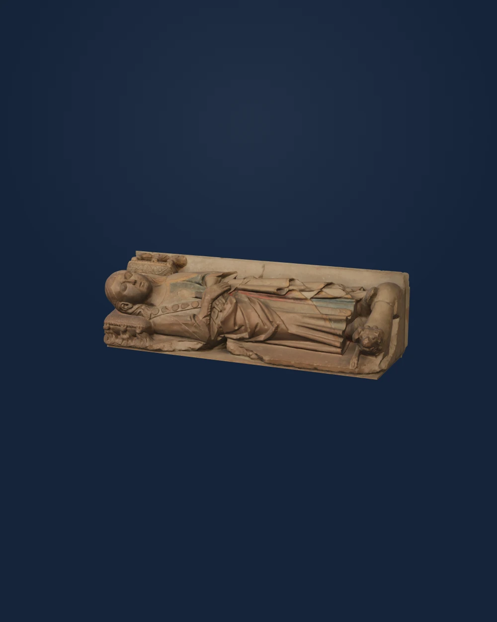 Tomb Effigy Ermengol Ix, Limestone — Medieval