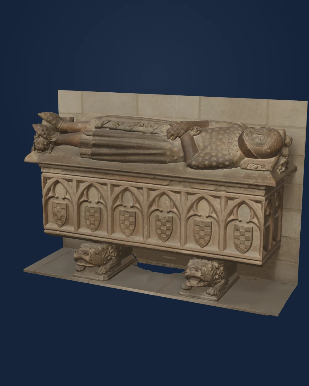 Tomb Of Ermengol X, Limestone with traces of paint — Medieval
