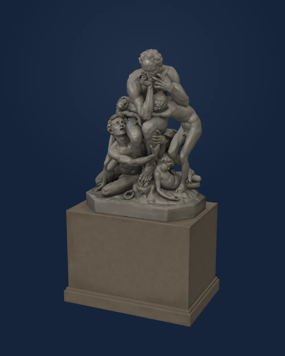 Ugolino And His Sons, Jean-Baptiste Carpeaux, Saint-Beat marble — Modern